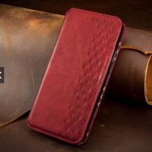 Кожаный чехол-книжка GETMAN Cubic (PU) для Xiaomi Redmi 9 – Красный