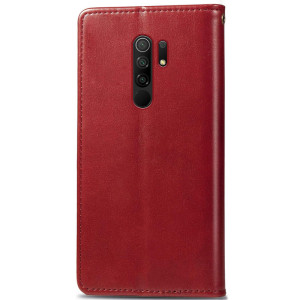 Кожаный чехол-книжка GETMAN Gallant (PU) для Xiaomi Redmi 9 – Красный