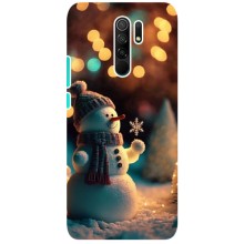 Чехлы на Новый Год Xiaomi Redmi 9 – Снеговик праздничный