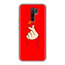 Чехлы (Знак сердечка) на Xiaomi Redmi 9 – Сердце на красном