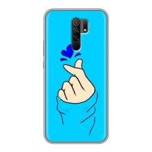 Чехлы (Знак сердечка) на Xiaomi Redmi 9 – Сердце на синем