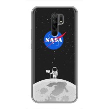 Силиконовый бампер с принтом "Наса" на Xiaomi Redmi 9 (Космонавт NASA)