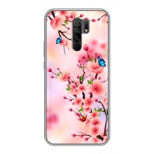 Чохол з картинкою Сакури на Xiaomi Redmi 9 (Метелики на сакурі)