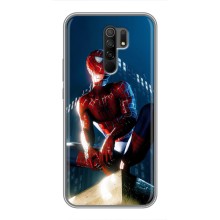 Чехол Супергерой Человека Паука на Xiaomi Redmi 9 (Паук на доме)