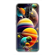 Чехол (ТПУ) с планетами на Xiaomi Redmi 9 – Солнечна система