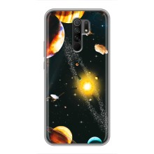 Чехол (ТПУ) с планетами на Xiaomi Redmi 9 (Вид с космоса)