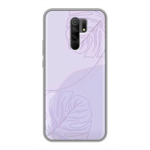 Чехол цветочный дизайн для Xiaomi Redmi 9 (Монстера фиолетовая)