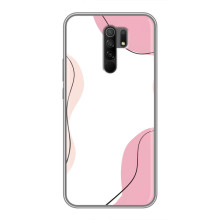 Чехол цветочный дизайн для Xiaomi Redmi 9 (Розовый фон)