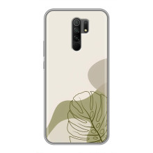 Силконовий чохол з принтом в квітах на Xiaomi Redmi 9 (Монстера зелена)