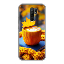 Чехол с уникальным дизайном «Осень с кофе» для Xiaomi Redmi 9 – Кофе с жёлтым