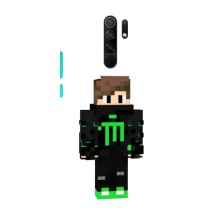 Чехлы для Xiaomi Redmi 9 (Персонажи Майн Крафт) (Зеленый мальчик)