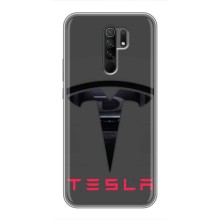 Силіконовий бампер з картинкою машини на Xiaomi Redmi 9 – Logo TESLA