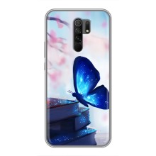 Силіконовий бампер з картинкою звірів для Xiaomi Redmi 9 – Метелик синій