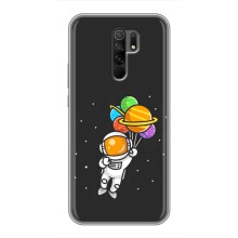 Силіконовый Чохол з принтом "Космонавти" на Xiaomi Redmi 9 (Космонавт з кульками)