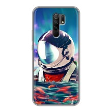 Силиконовый Чехол с принтом "Космонавты" на Xiaomi Redmi 9 – Космонавт в воде