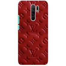 Текстурный Чехол Louis Vuitton для Редми 9 – Красный ЛВ