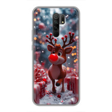 Яркий чехол для Xiaomi Redmi 9 с Зимними Оленятами – Олень среди подарков