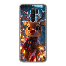 Яркий чехол для Xiaomi Redmi 9 с Зимними Оленятами – Олень в шарфе