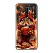 Друкований чохол 'Звірята з кавою' для Xiaomi Redmi 9 – Білка з кавою