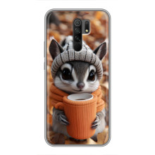 Друкований чохол 'Звірята з кавою' для Xiaomi Redmi 9 – Гризунчик з кавою