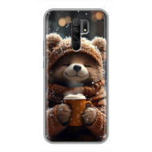 Друкований чохол 'Звірята з кавою' для Xiaomi Redmi 9 – Мішка з кавою