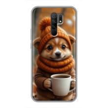 Друкований чохол 'Звірята з кавою' для Xiaomi Redmi 9 – Песик з кавою