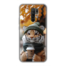 Друкований чохол 'Звірята з кавою' для Xiaomi Redmi 9 – Тигр з кавою