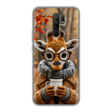 Друкований чохол 'Звірята з кавою' для Xiaomi Redmi 9 – Жираф з кавою