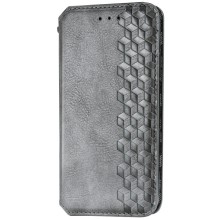 Кожаный чехол книжка GETMAN Cubic (PU) для Xiaomi Redmi 9A – Серый