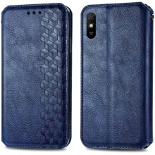 Кожаный чехол книжка GETMAN Cubic (PU) для Xiaomi Redmi 9A – Синий