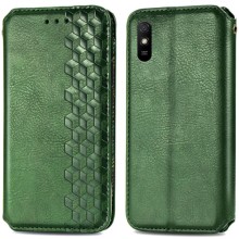 Кожаный чехол книжка GETMAN Cubic (PU) для Xiaomi Redmi 9A – Зеленый