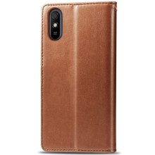 Кожаный чехол книжка GETMAN Gallant (PU) для Xiaomi Redmi 9A – Коричневый