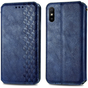Шкіряний чохол-книжка GETMAN Cubic (PU) для Xiaomi Redmi 9A – Синій