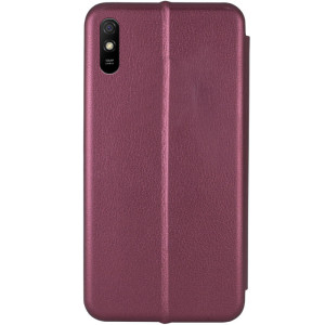 Шкіряний чохол-книжка Classy для Xiaomi Redmi 9A – Бордовий