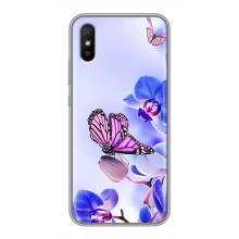 Чехлы с Цветами для Xiaomi Redmi 9A (VPrint) (Бабочка на цветочке)