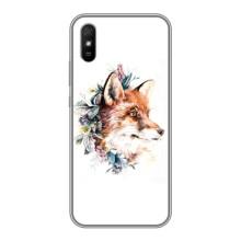 Чохли з картинкою Лисичка для Xiaomi Redmi 9A (VPrint) (Лиса в квітах)