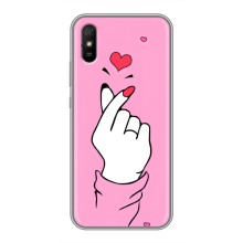 Чехол с принтом для Xiaomi Redmi 9A (AlphaPrint - Знак сердечка) – Знак Love