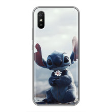 Чехол с рисунком Стич для Xiaomi Redmi 9A – Стич с цветочком