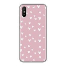 Чехол с розовым рисунком для Xiaomi Redmi 9A – Сердечки на розовом
