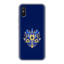 Чехол с украинским гербом на Xiaomi Redmi 9A – Цветочный герб