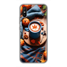 Чехол с уникальным дизайном «Осень с кофе» для Xiaomi Redmi 9A – Кофе и тыквы