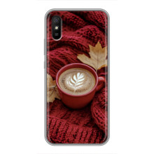 Чехол с уникальным дизайном «Осень с кофе» для Xiaomi Redmi 9A – Кофе на пледе