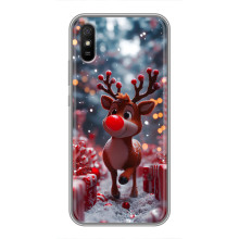 Яркий чехол для Xiaomi Redmi 9A с Зимними Оленятами – Олень среди подарков
