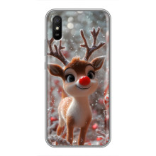 Яркий чехол для Xiaomi Redmi 9A с Зимними Оленятами