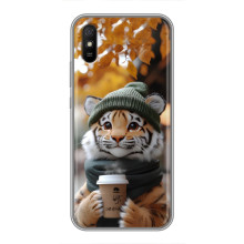 Друкований чохол 'Звірята з кавою' для Xiaomi Redmi 9A – Тигр з кавою