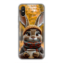 Друкований чохол 'Звірята з кавою' для Xiaomi Redmi 9A – Зайчик з кавою