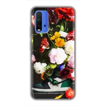 Брендновые Чехлы для Xiaomi Redmi 9T - (PREMIUMPrint) (Nike цветы)