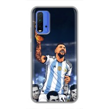 Чехлы для Xiaomi Redmi 9T (Leo чемпион) (AlphaPrint) (Месси с кубком)