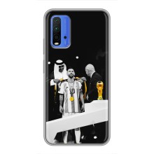 Чехлы для Xiaomi Redmi 9T (Leo чемпион) (AlphaPrint) (Месси в накидке)