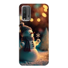 Чехлы на Новый Год Xiaomi Redmi 9T – Снеговик праздничный